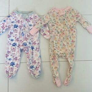 Burt’s bees newborn footies baby girl set of 2